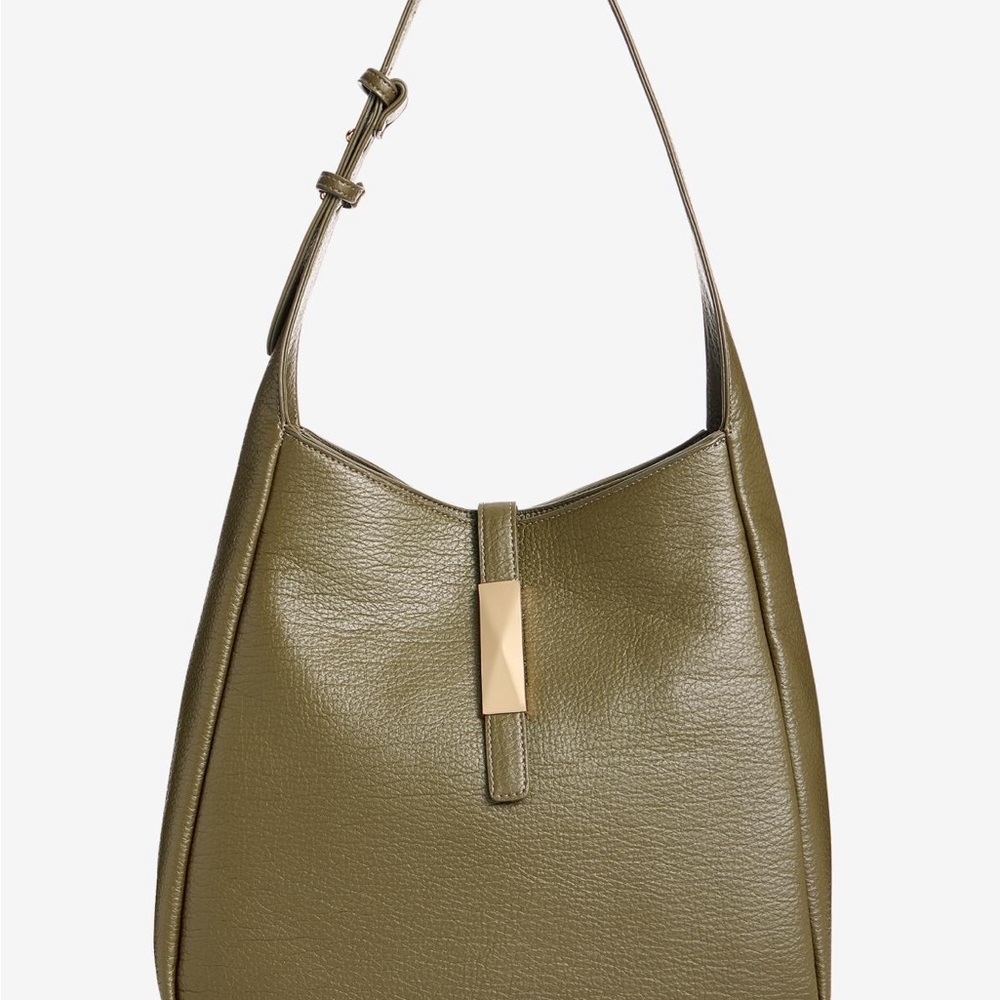 Olive Green Leather Shoulder Bag INC. Has a small flaw.